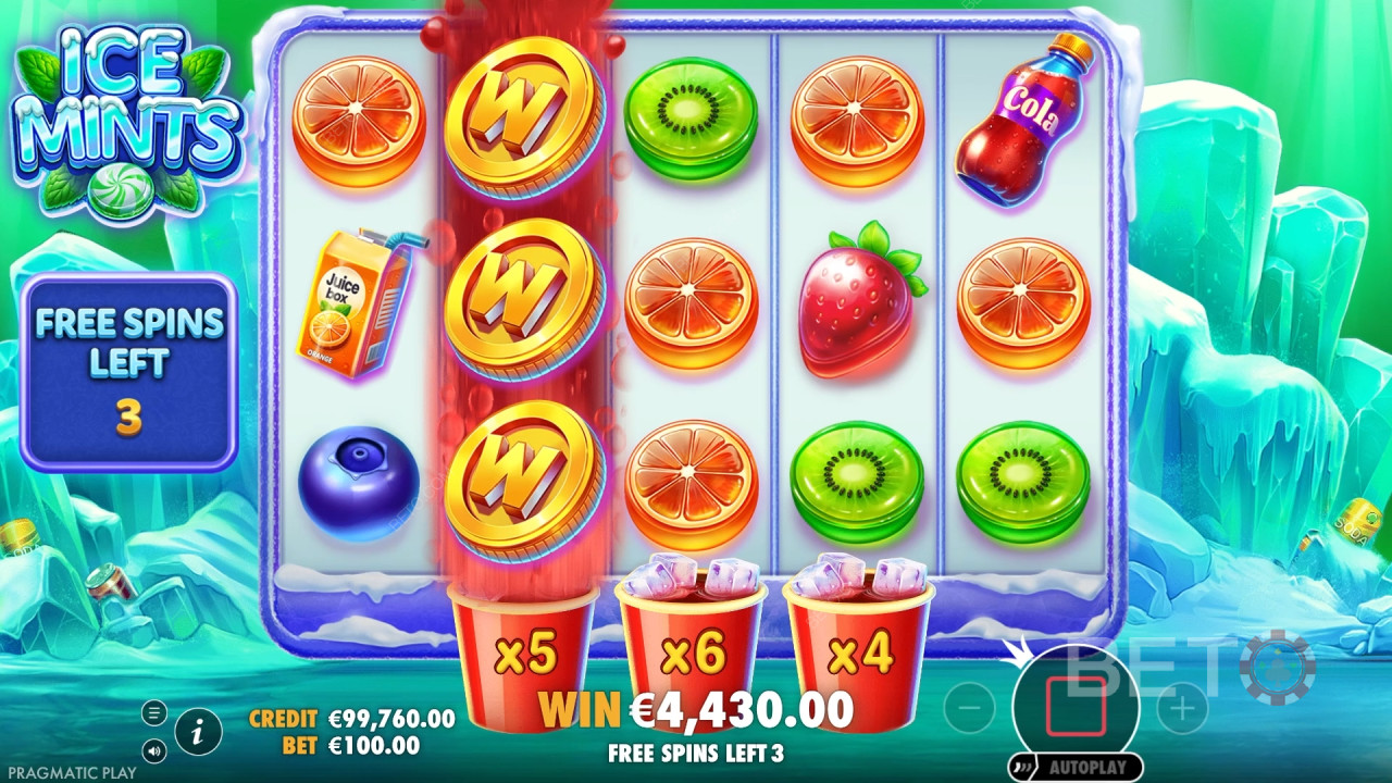 Giành chiến thắng gấp 10.000 lần tiền cược của bạn trong trò chơi slot trực tuyến Ice Mints!
