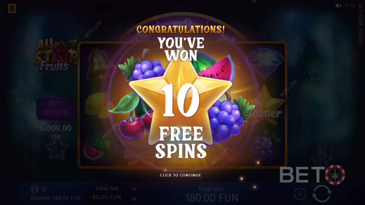 Giải thích về các tính năng bổ sung trong All-Star Fruits của BGAMING