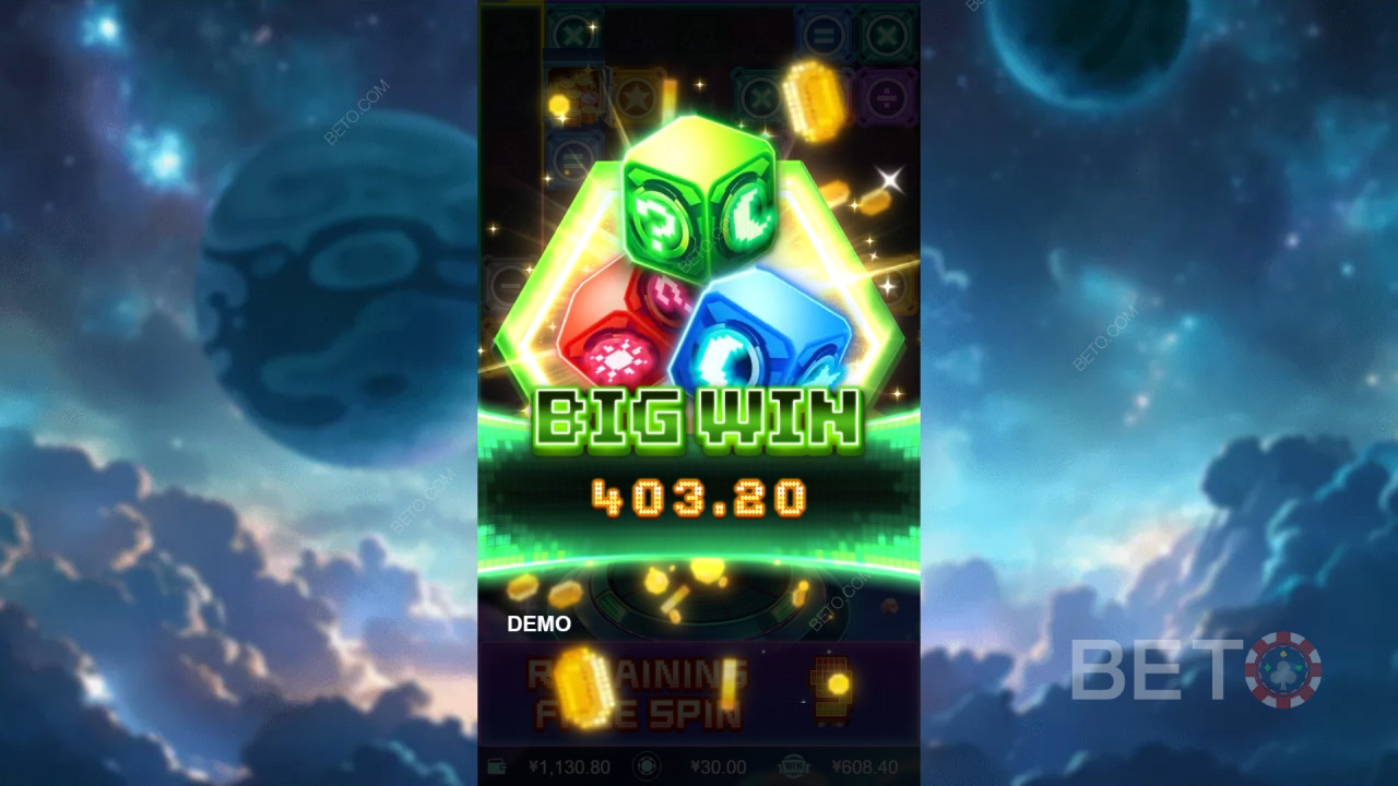Thắng gấp 10.000 lần tiền cược trong trò chơi slot video Cube!