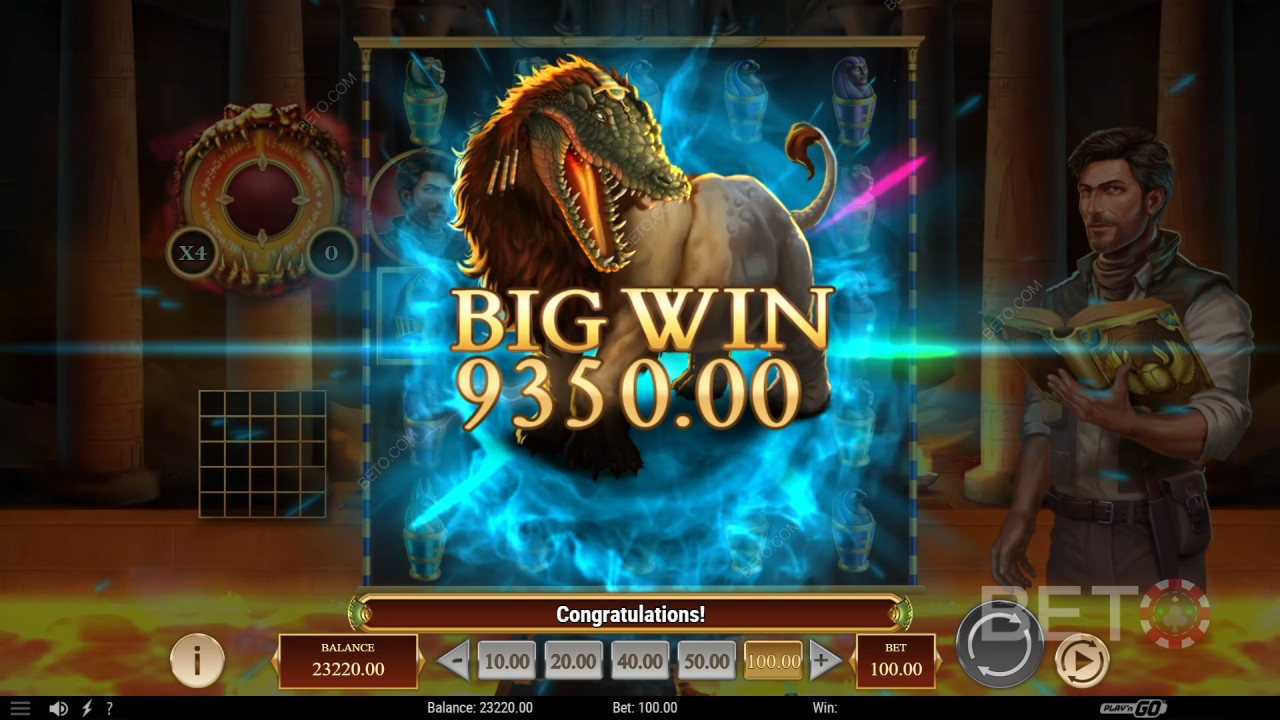 Giành chiến thắng gấp 5.000 lần tiền cược của bạn trong trò chơi slot Rich Wilde and the Tome of Dead!
