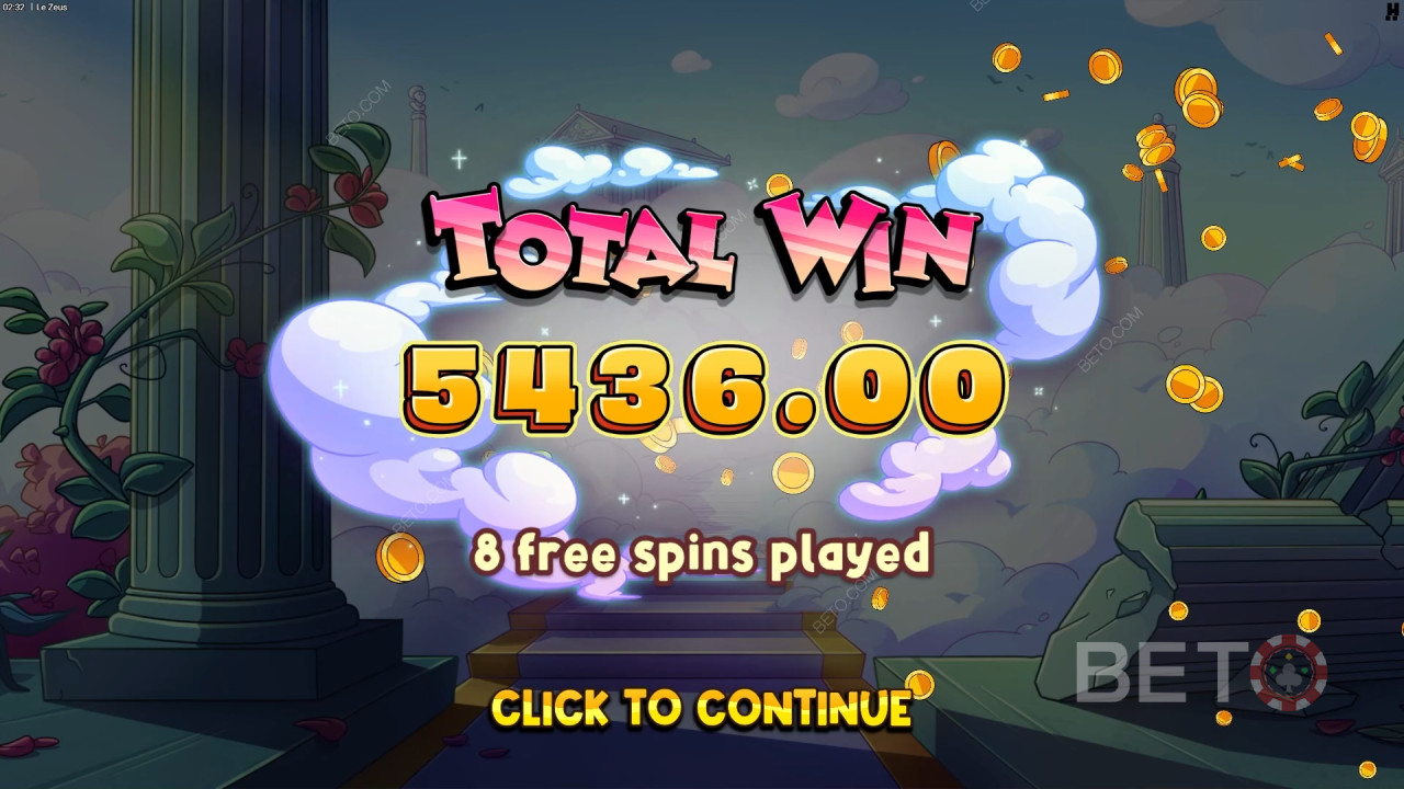 Giành chiến thắng gấp 20.000 lần tiền cược của bạn trong trò chơi slot trực tuyến Le Zeus!