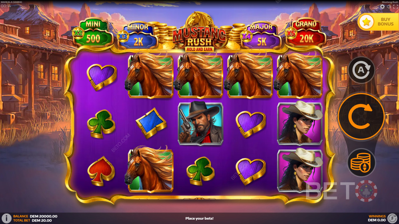 Hướng dẫn cách chơi Mustang Rush của Mancala Gaming