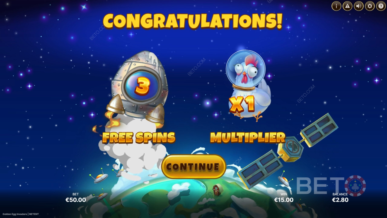 Giải thích các tính năng bổ sung trong Golden Egg Invaders của NetEnt