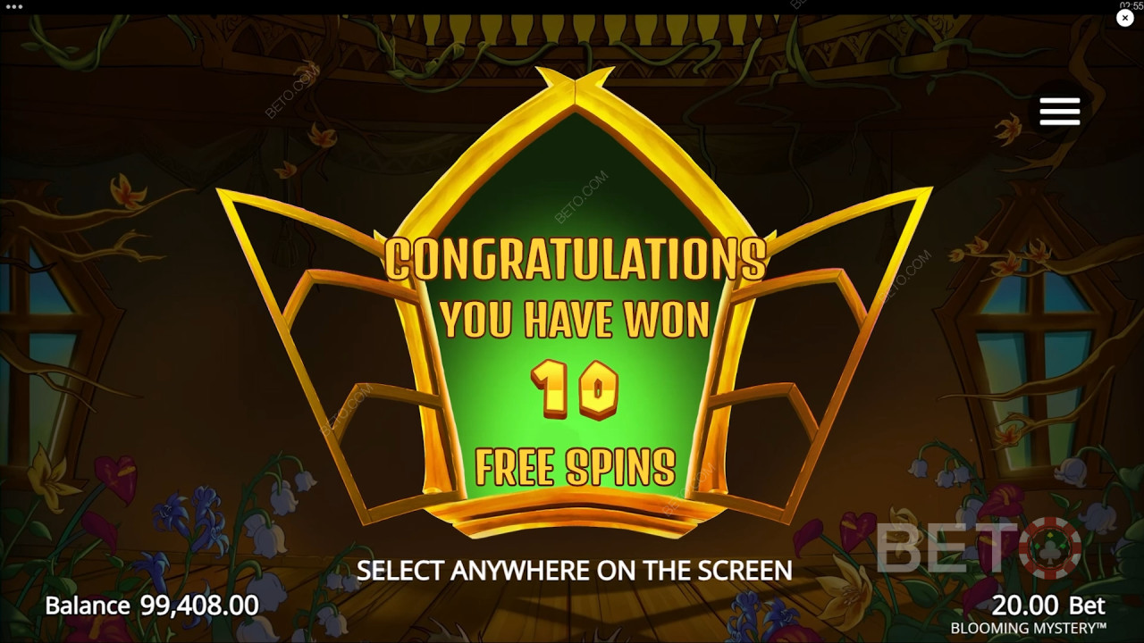 Giành chiến thắng gấp 12.500 lần tiền cược của bạn trong trò chơi slot trực tuyến Blooming Mystery!