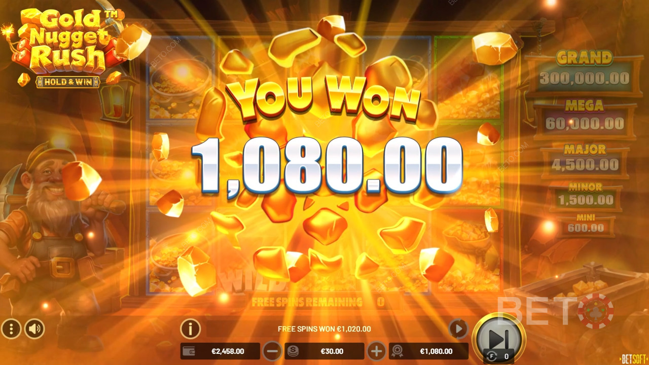 Đánh giá trò chơi Gold Nugget Rush của BETO Slots
