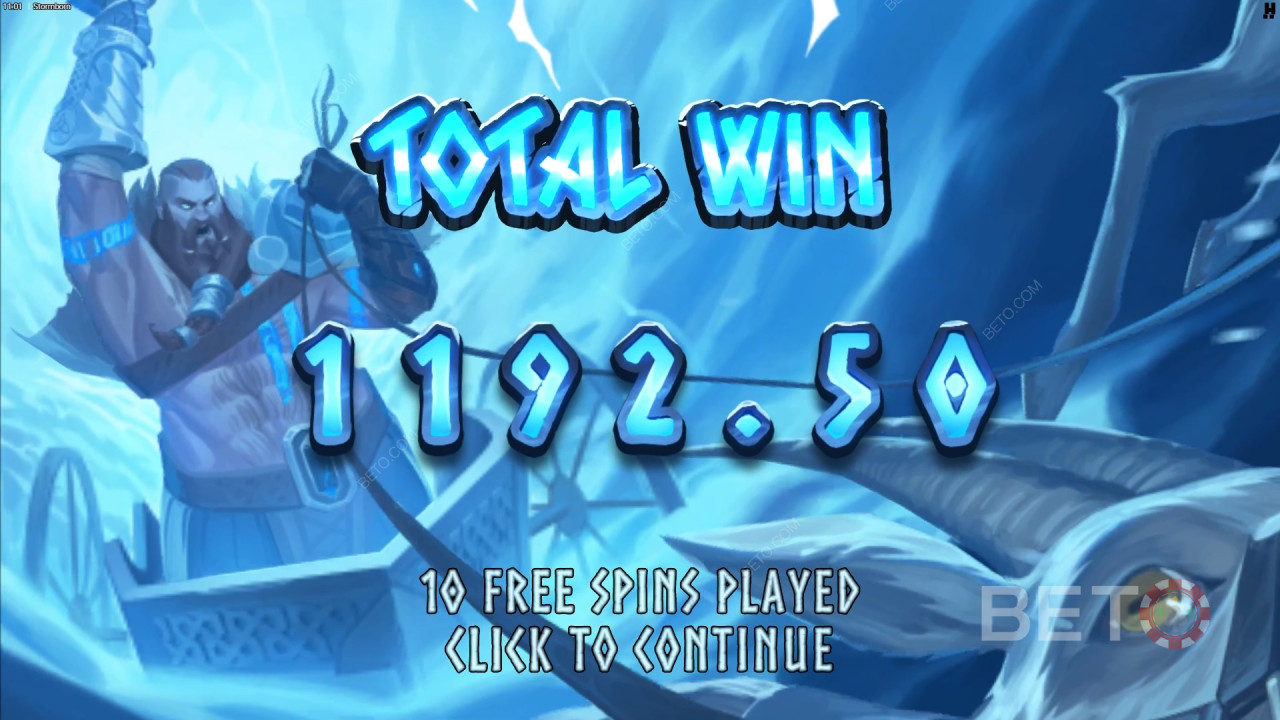Giành chiến thắng gấp 15.000 lần tiền cược của bạn trong trò chơi slot video Stormborn!