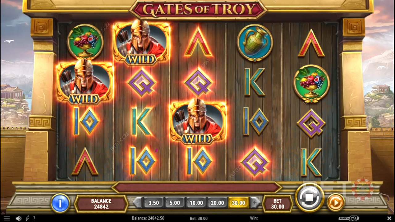 Các biểu tượng hoang dã có tỷ lệ xuất chi cao trong máy đánh bạc Gates of Troy
