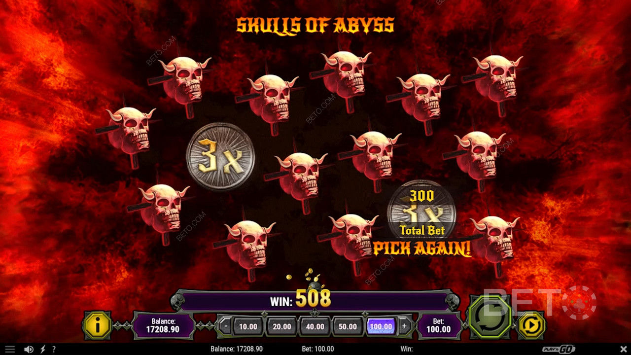 Chọn đầu lâu trong chế độ Skulls of Abyss để giành giải thưởng tiền thật và lên tới x20 Hệ số nhân