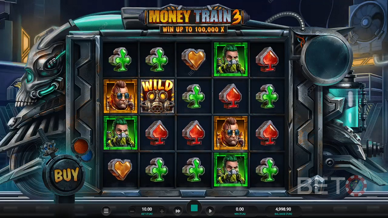 Tận hưởng vòng Respin vững chắc trong trò chơi cơ bản trong slot Money Train 3