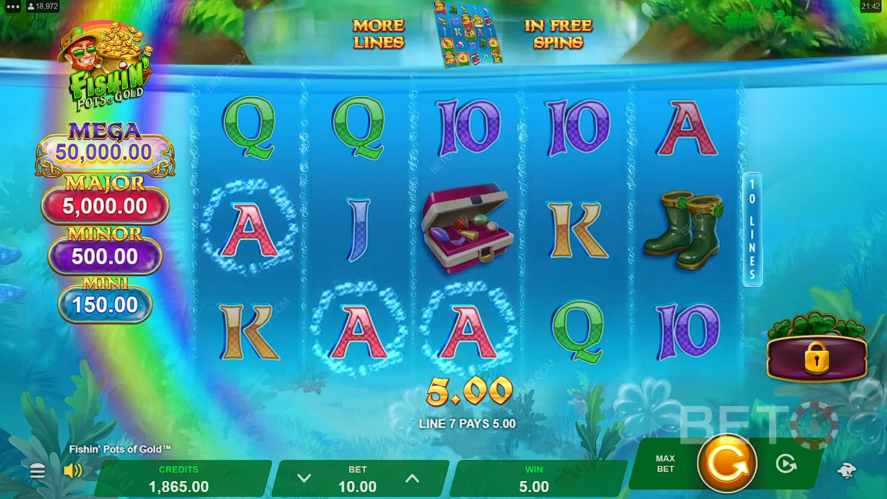 Thắng 5.000 lần tiền cược của bạn trong trò chơi đánh bạc video Fishin