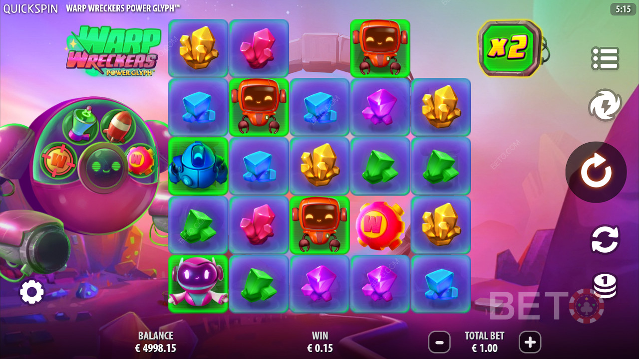 Đánh giá Warp Wreckers Power Glyph của BETO Slots