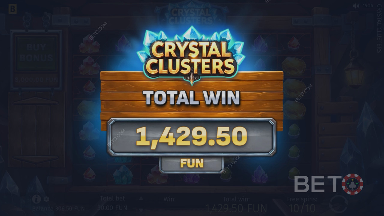 Giành chiến thắng gấp 5.000 lần tiền cược của bạn trong trò chơi slot trực tuyến Crystal Clusters!
