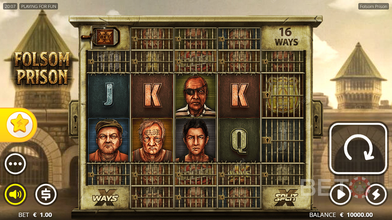 Mở khóa các vị trí và giành chiến thắng lớn trong trò chơi slot trực tuyến Folsom Prison