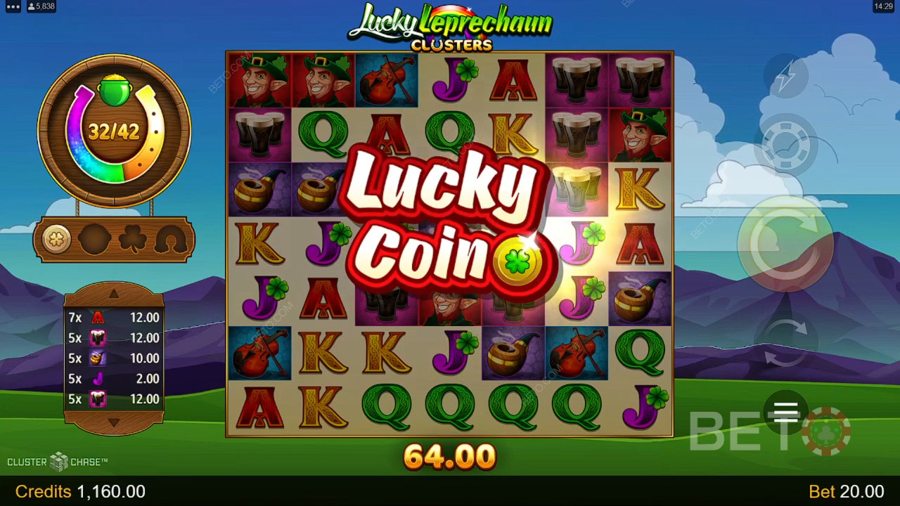 Thắng 4.600 lần tiền cược của bạn trong trò chơi quay số Lucky Leprechaun Clusters!