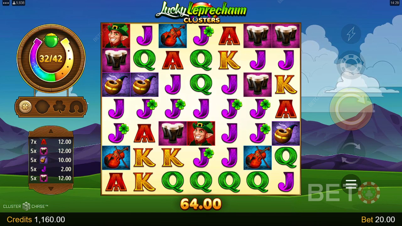Cách chơi Lucky Leprechaun Clusters của Microgaming
