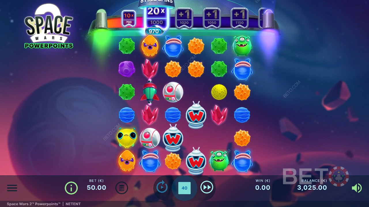 Đánh giá Powerpoints của Space Wars 2 của BETO Slots
