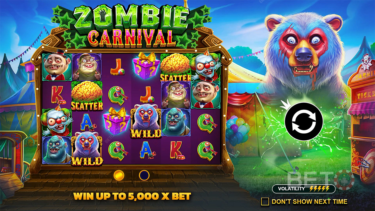 Kiếm được số tiền gấp 5.000 lần tiền cược của bạn trong trò chơi Lễ hội Zombie