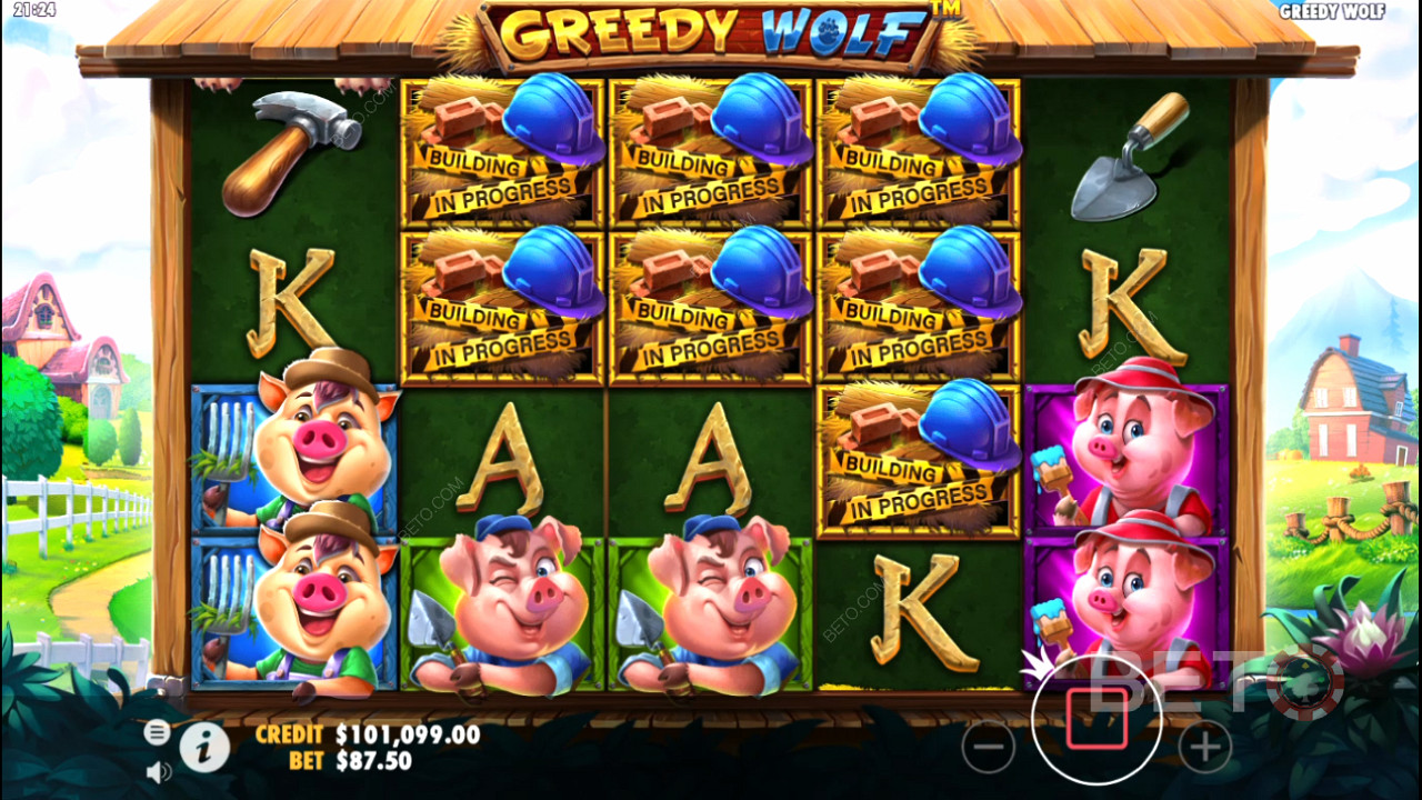 6 Scatters trở lên kích hoạt Vòng quay miễn phí trong máy đánh bạc Greedy Wolf