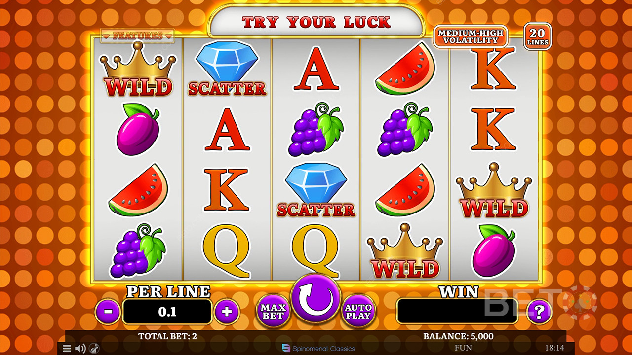 Chọn đánh giá trái cây của BETO Slots