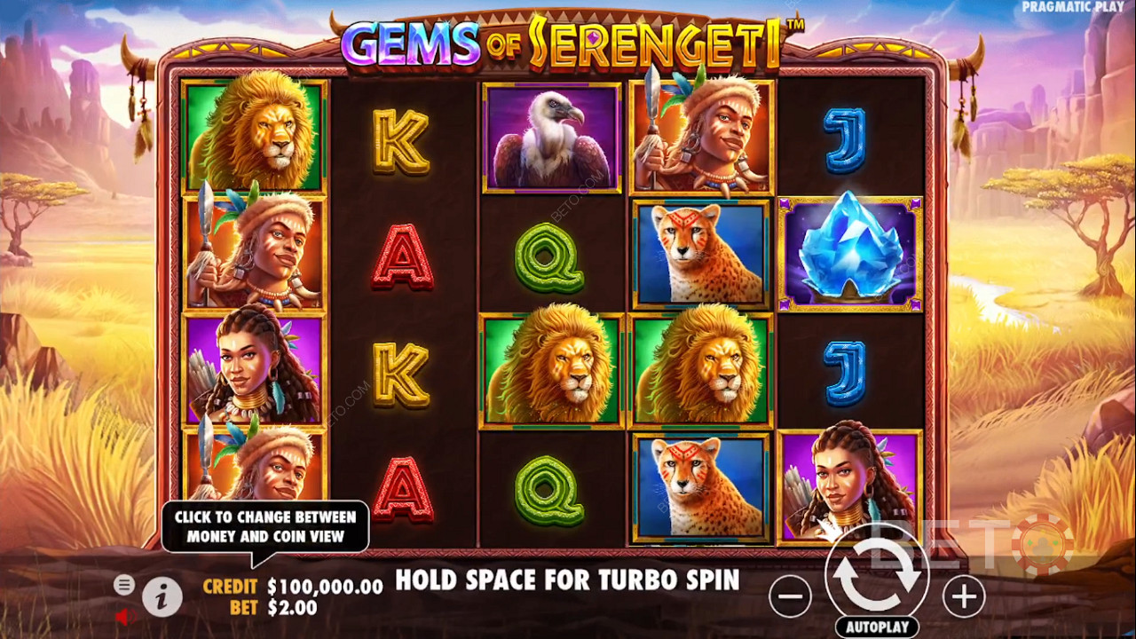 Tận hưởng những phần thưởng mới nhất và chủ đề thú vị trong máy đánh bạc Gems of Serengeti
