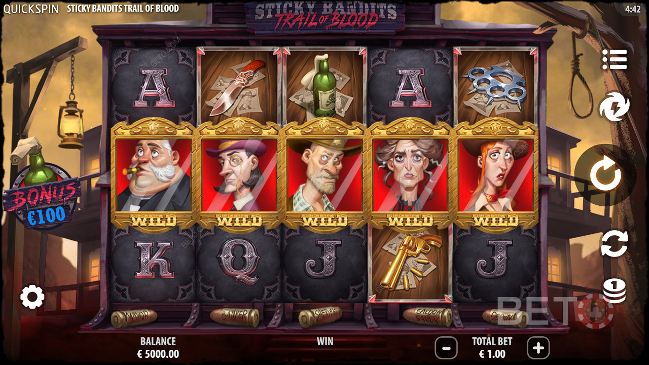 Đánh giá Sticky Bandits Trail of Blood của BETO Slots