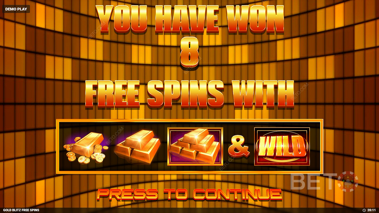 Phán quyết cho Gold Blitz Free Spins Slot