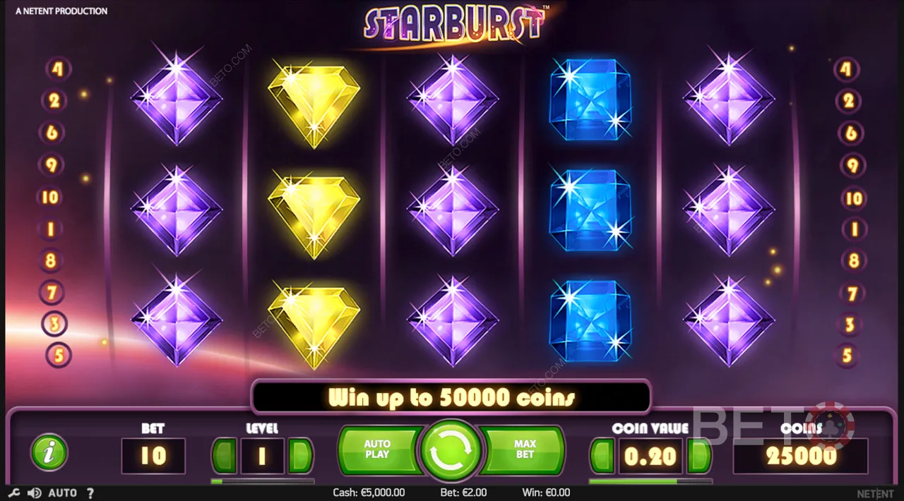 Starburst - Video ví dụ với cách chơi bùng nổ, vòng quay miễn phí và tiền thắng