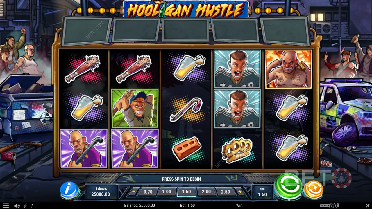 Gameplay của khe Hooligan Hustle