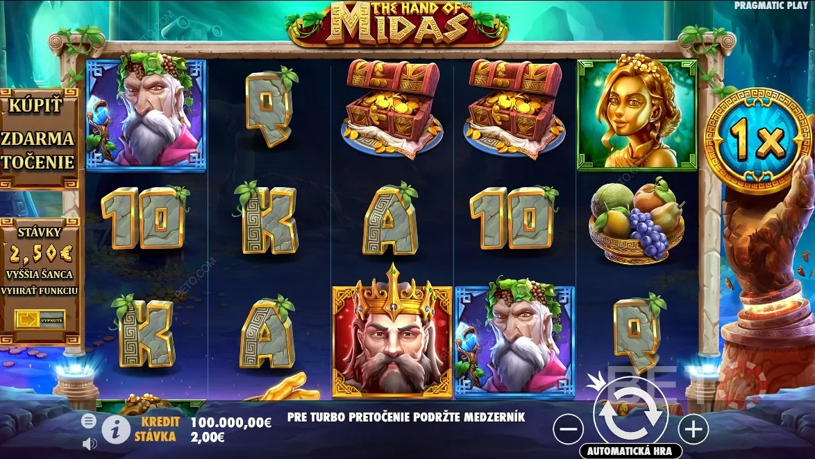 Gameplay của Hand of Midas Online Slot